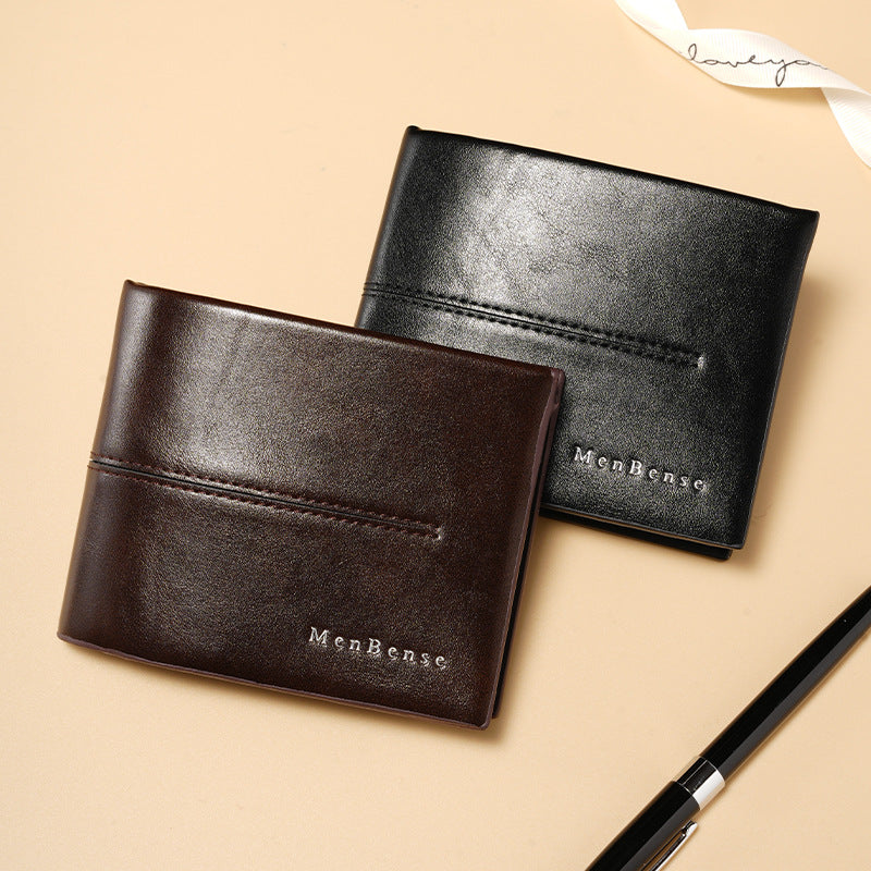 Men’s Fashion PU Short Wallet Large Capacity