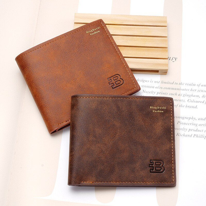 Men’s PU Short Wallet Large Capacity Multi-Card Holder