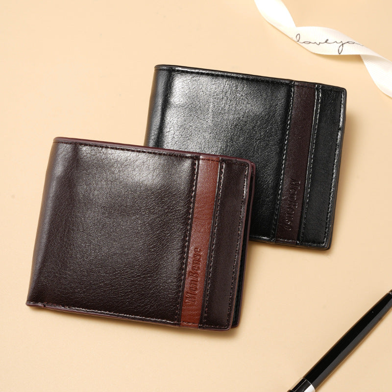 Men’s PU Short Wallet QB11 Large Capacity Practical Wallet