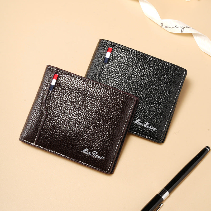 Men’s PU Short Wallet QB08 Multi-Card Slot Large Capacity Wallet