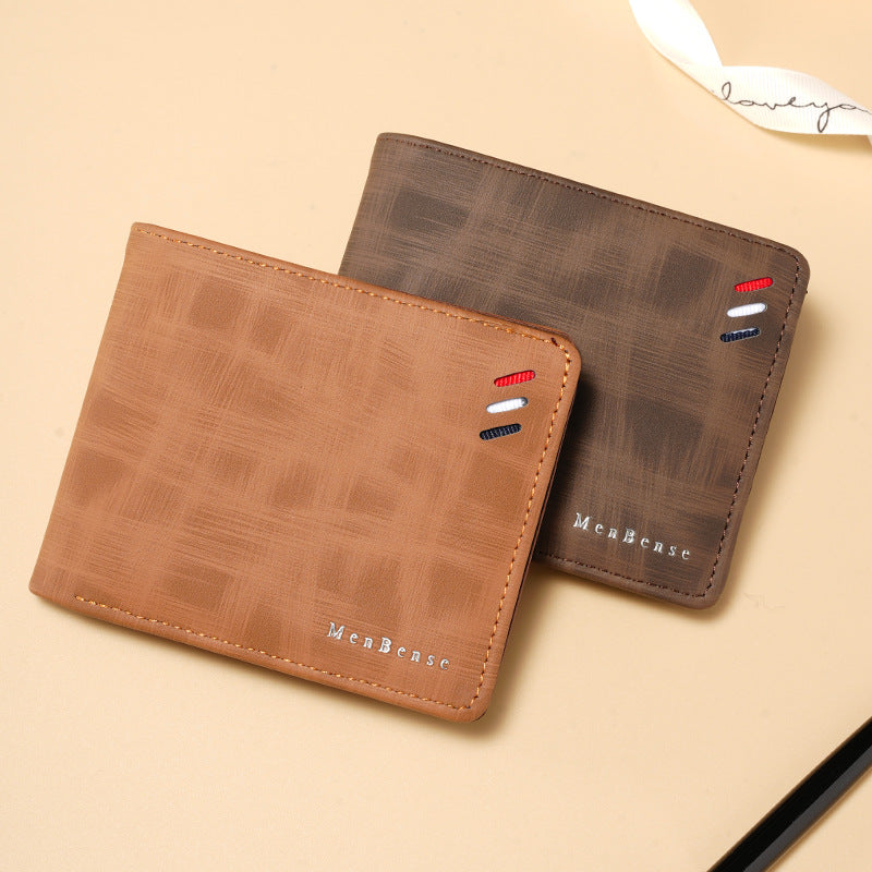 Men’s PU Short Wallet QB19 Large Capacity Minimal Wallet