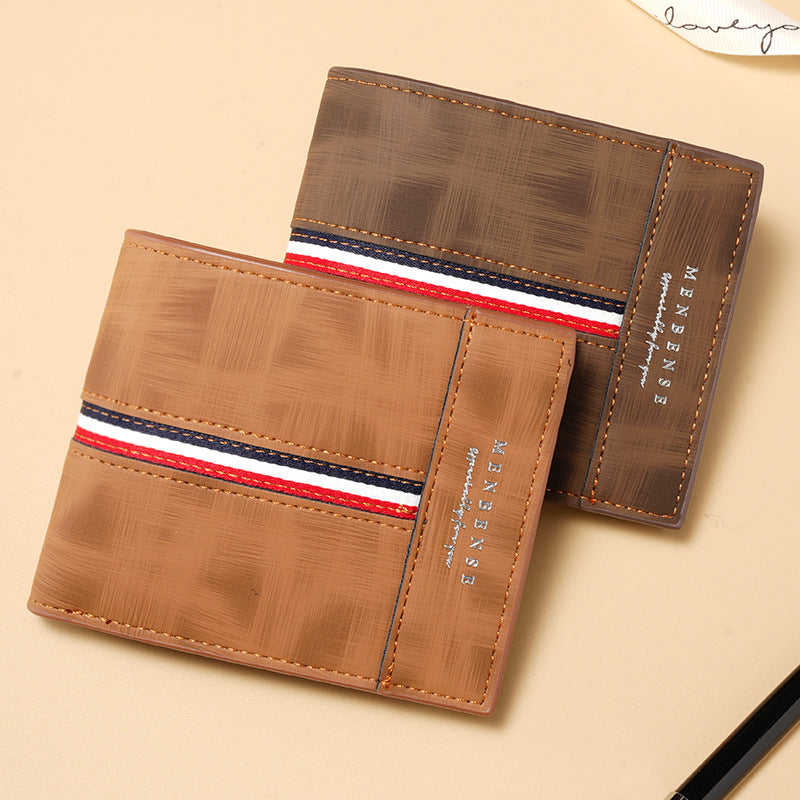 Men’s PU Short Wallet QB18 Multi-Card Slot Compact Wallet