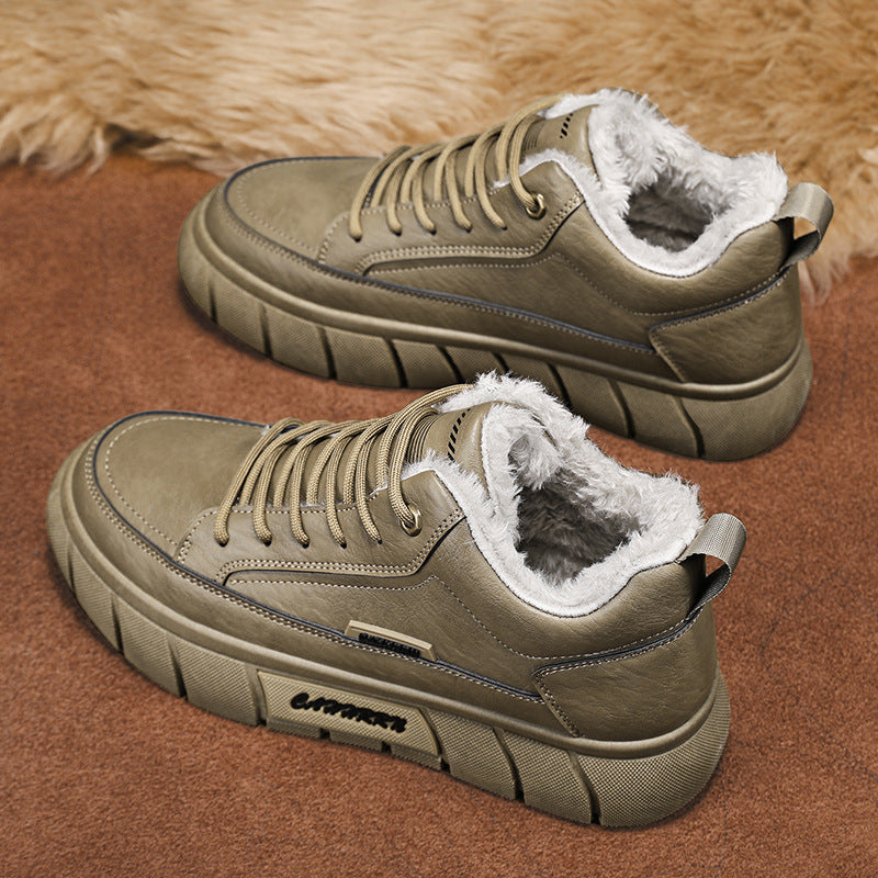 Men’s Fleece Lined Mid Top Platform Casual Shoes