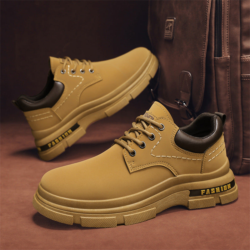 Men’s Spring Autumn Martin Boots Height Increasing Casual Shoes