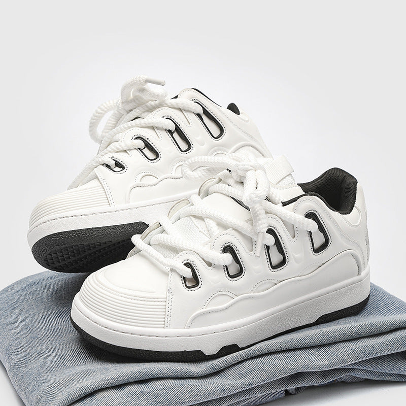 Men’s Contrast Color Casual Board Shoes Thick Sole