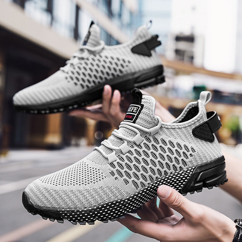 Men’s Flyknit Mesh Running Sneakers – Lightweight Casual Shoes