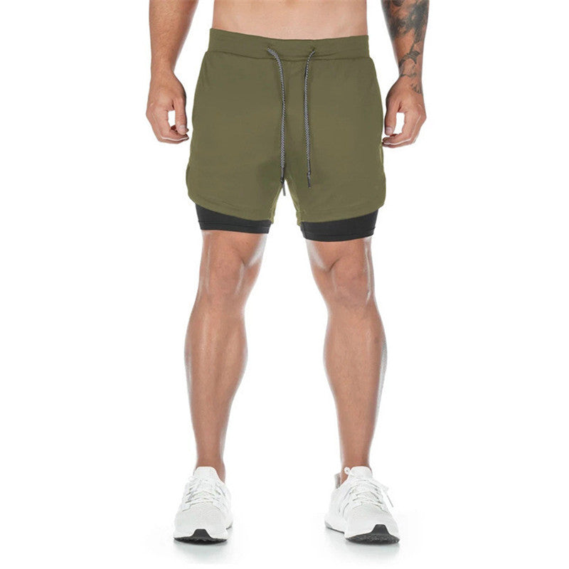SEO Title Men's Muscle-Fit Double-Layer Quick-Dry Performance Sports Shorts