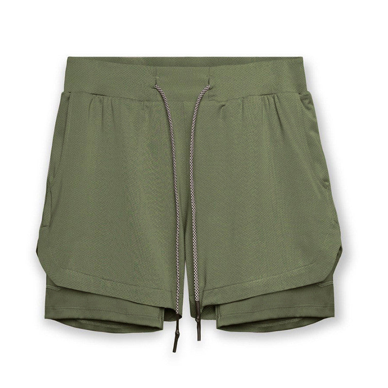 Men's Double-Layer Marathon and Fitness Shorts for High-Endurance Training