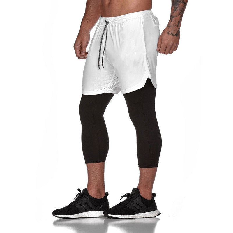 Men's 2-in-1 Performance Compression Training Shorts with Integrated Phone Pocket
