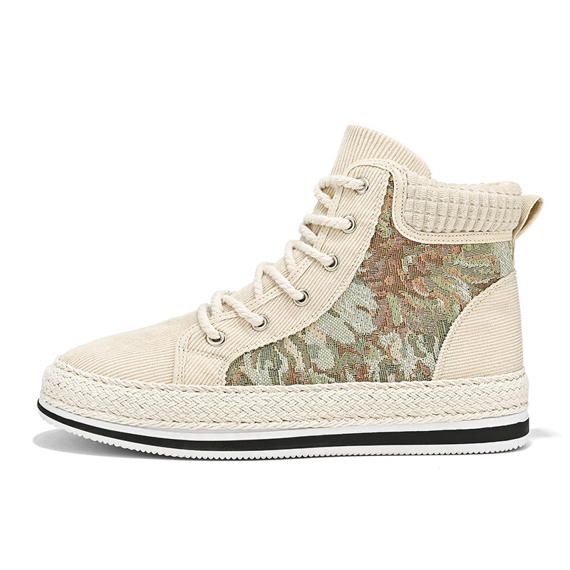 Men's Chinese-Style Corduroy High-Top Sneakers