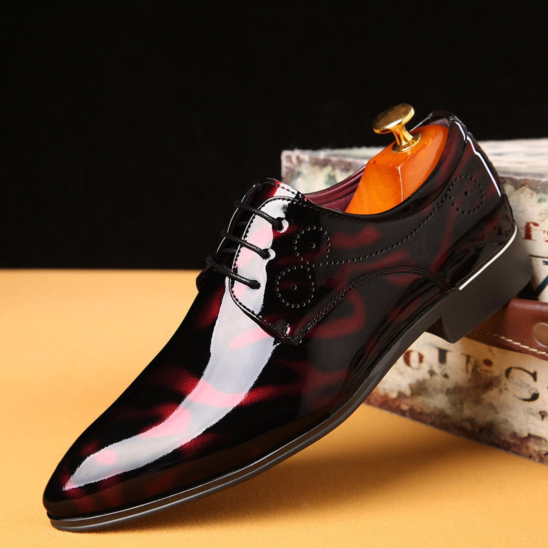 Men’s Pointed Toe Leather Lace-Up Shoes – Business Formal