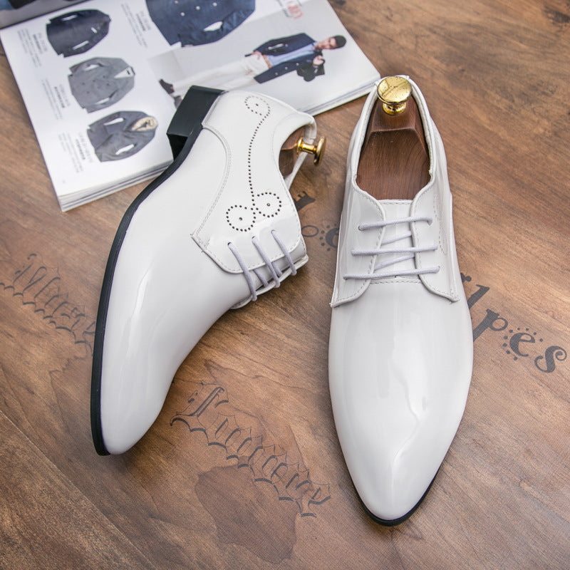 Men’s Pointed Toe Leather Lace-Up Shoes – Versatile Business
