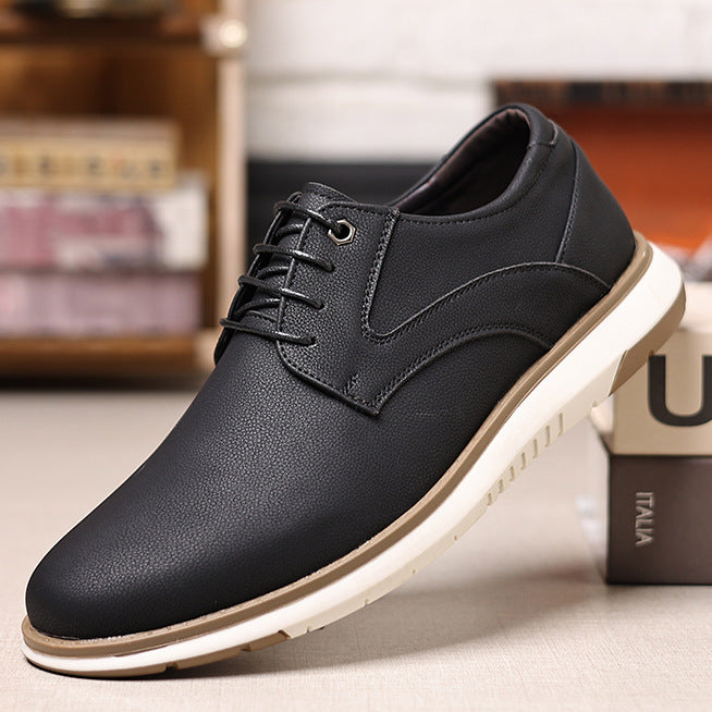 Men’s Leather Lace-Up Shoes – British Style Business Casual