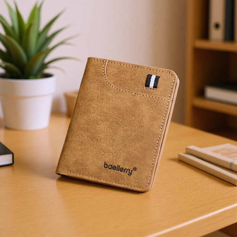 Men’s Slim PU Wallet – Anti-Theft Minimal Card Holder