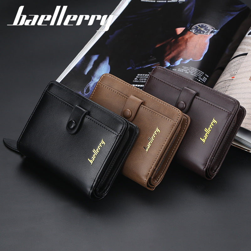 Men’s Baellerry Vertical Wallet – Multi-Card Zipper Coin Purse