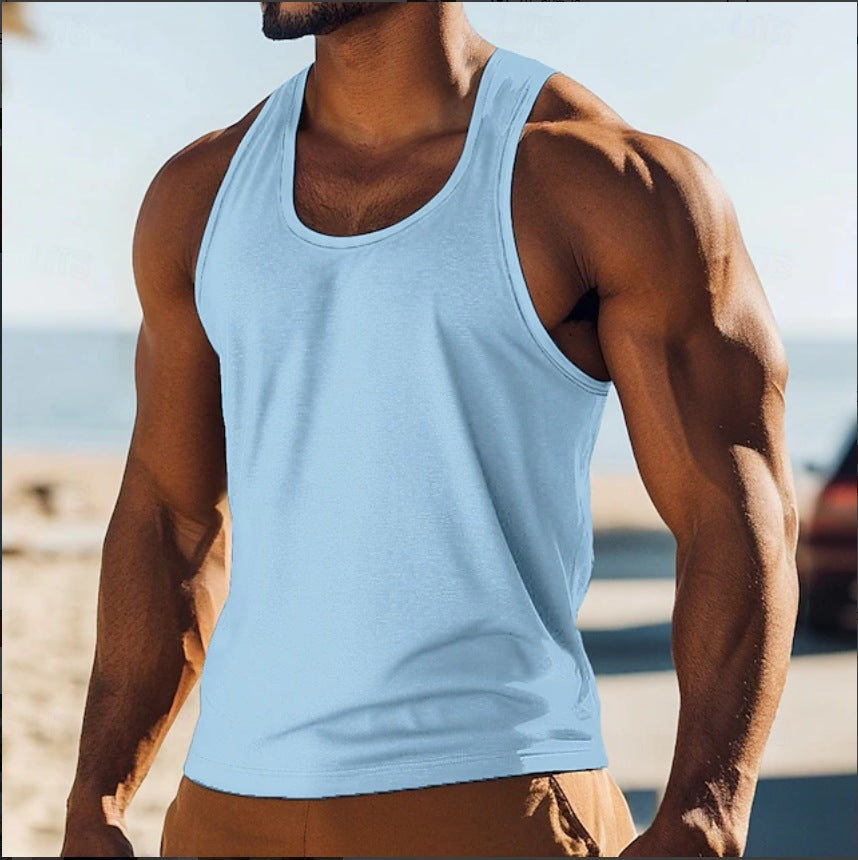 Men’s Sports Vest Breathable Fitted Gym Running Sleeveless Tank Top