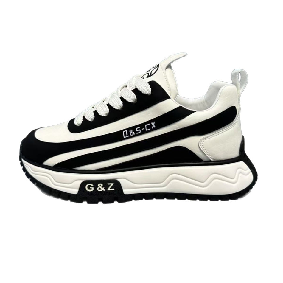 Men’s Korean Color-Block Thick-Soled Casual Sneakers