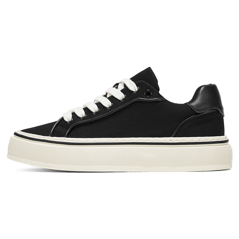 Men’s Canvas Low-Top Thick-Soled Casual Sneakers