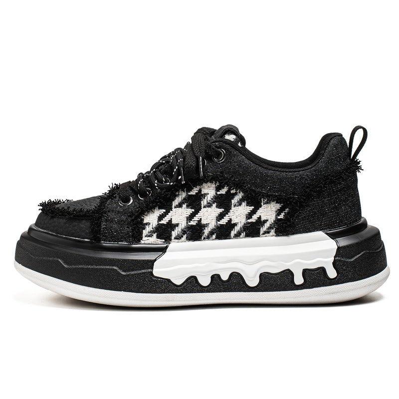 Men’s Korean Style Thick-Soled Low-Top Casual Sneakers