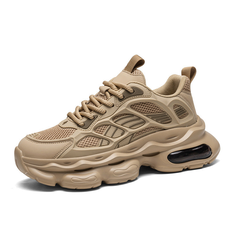 Men’s Leather Platform Low-Top Dad Casual Sneakers