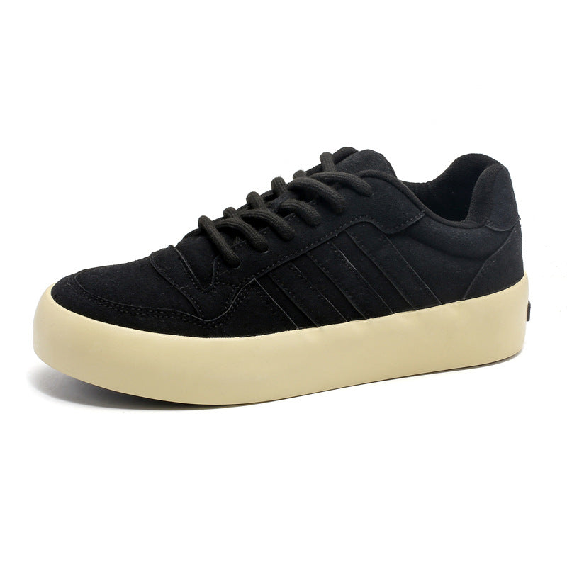 Men’s Korean Style Black Slip-On Thick-Soled Sneakers