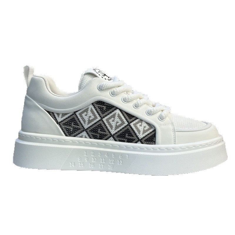 Men’s Canvas Low-Top Breathable White Casual Sneakers