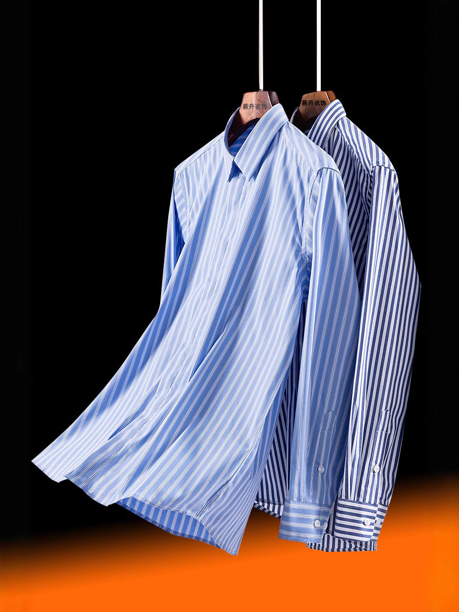 Men’s Stretch Cotton Striped Wrinkle-Resistant Shirt
