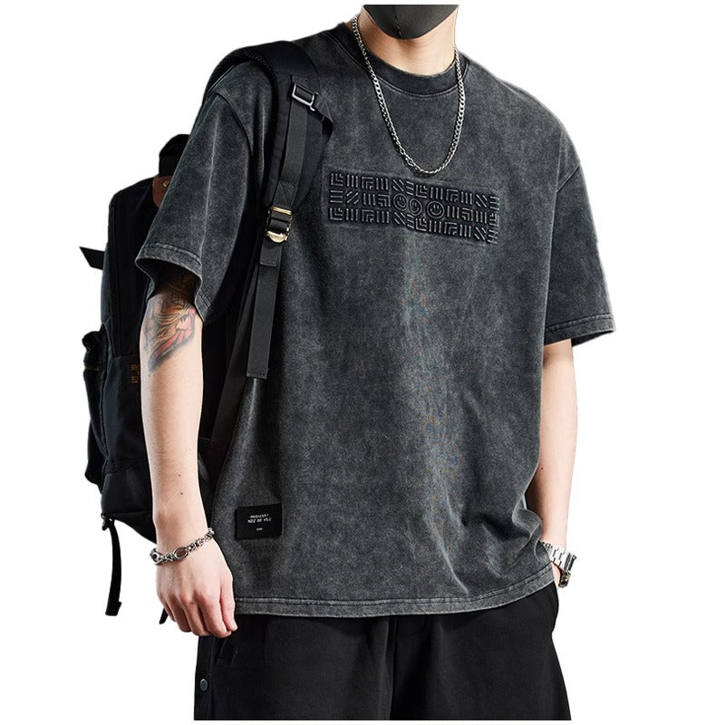 Men’s Heavyweight Washed Loose Summer T-Shirt