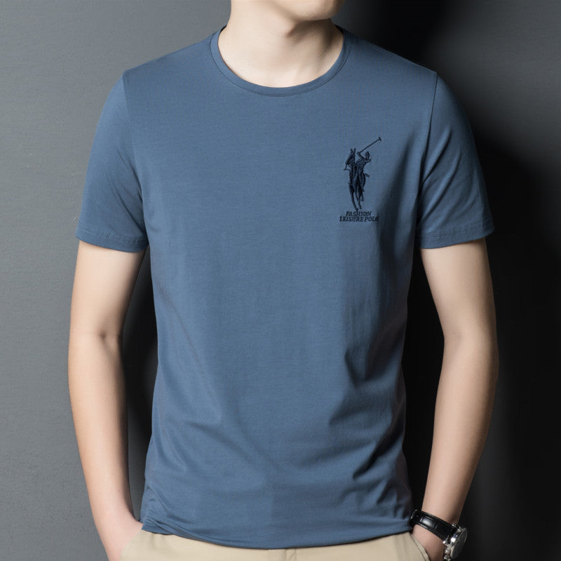 Men's Slim-Fit Mercerized Cotton Crewneck T-Shirt
