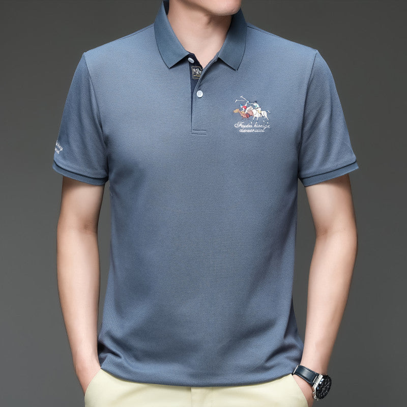 Men's Pure Cotton Business Polo Shirt in Classic Slim Fit
