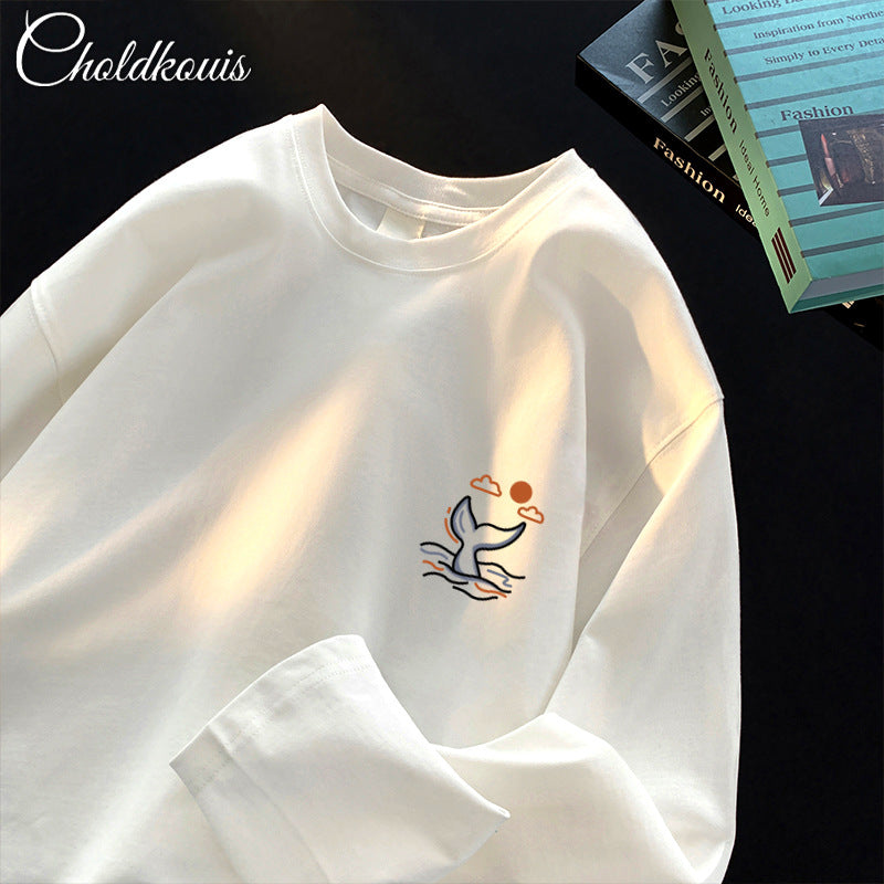 Men's American Retro Pure Cotton Long-Sleeved T-Shirt