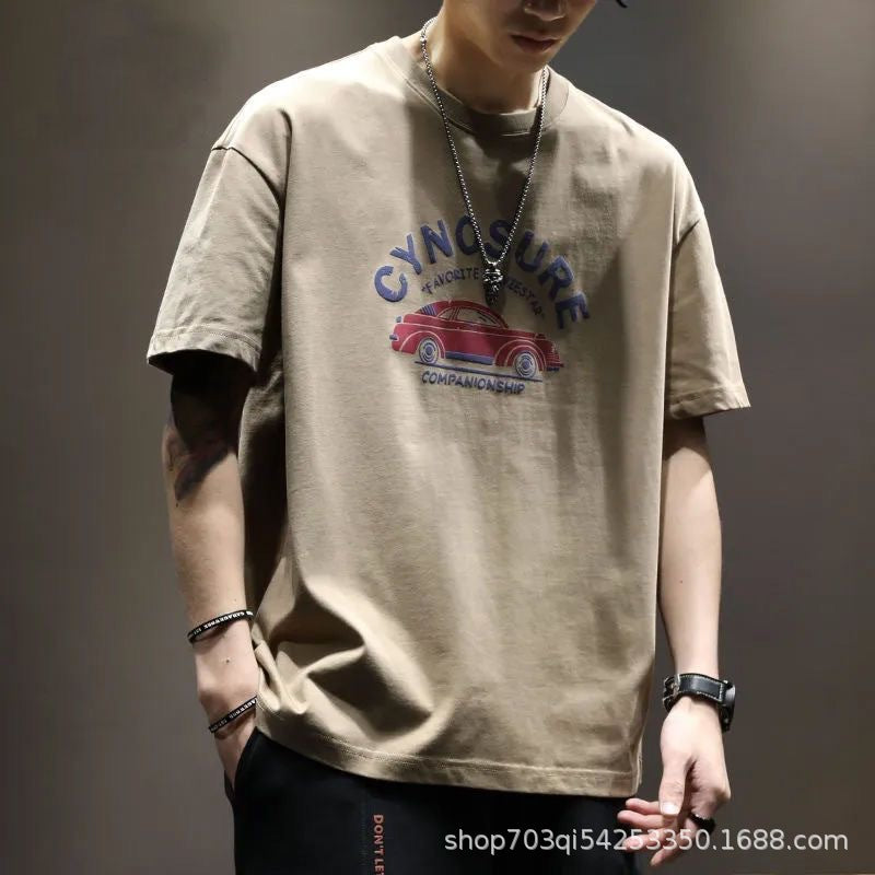 Men's Heavyweight Pure Cotton Retro Loose Fit T-Shirt