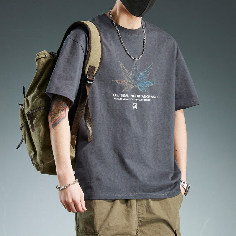 Men's Heavyweight Pure Cotton Relaxed Summer T-Shirt