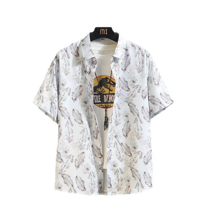 Men’s Summer Plus-Size Floral Casual Shirt – 2025 Tropical Edition