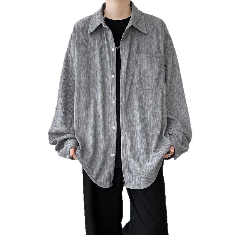 Men’s 2026 Ice Silk Drapey Long-Sleeve Shirt Jacket
