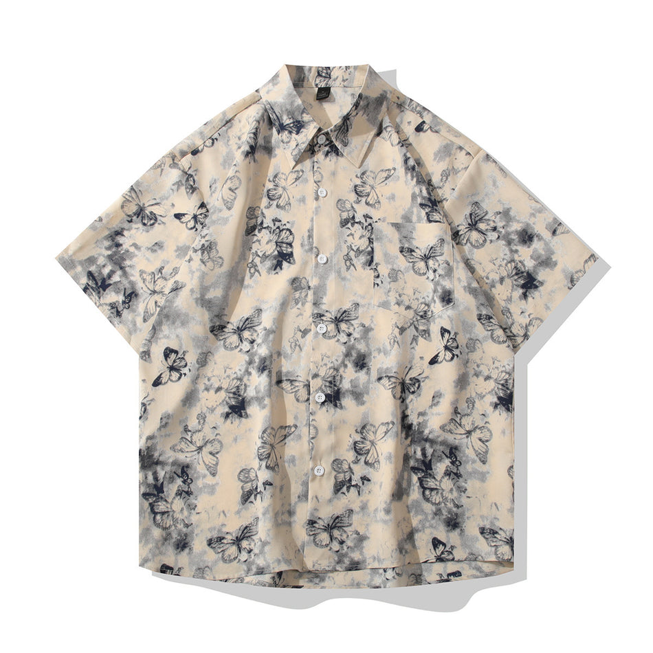 Men’s Ice Silk Breathable Floral Casual Shirt – 2026 Cross-Border Edition