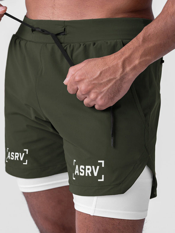 Men's Two-in-One Quick-Dry American Style Sports Shorts