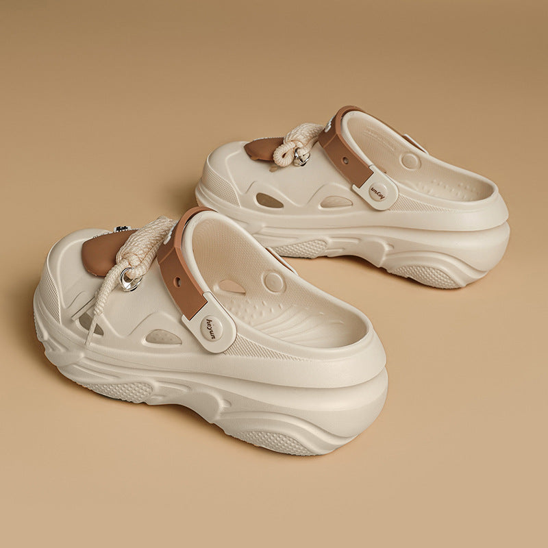 Women’s Strap-Detail Height-Increasing Thick-Sole Clogs