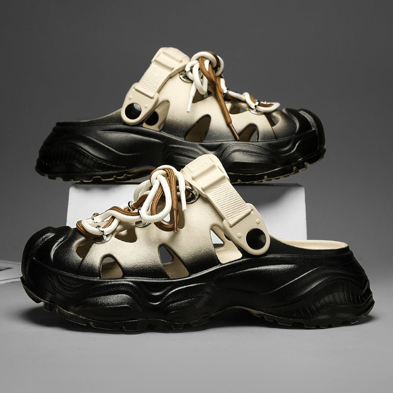 Men’s Lace-Up Thick-Soled Performance Summer Clogs