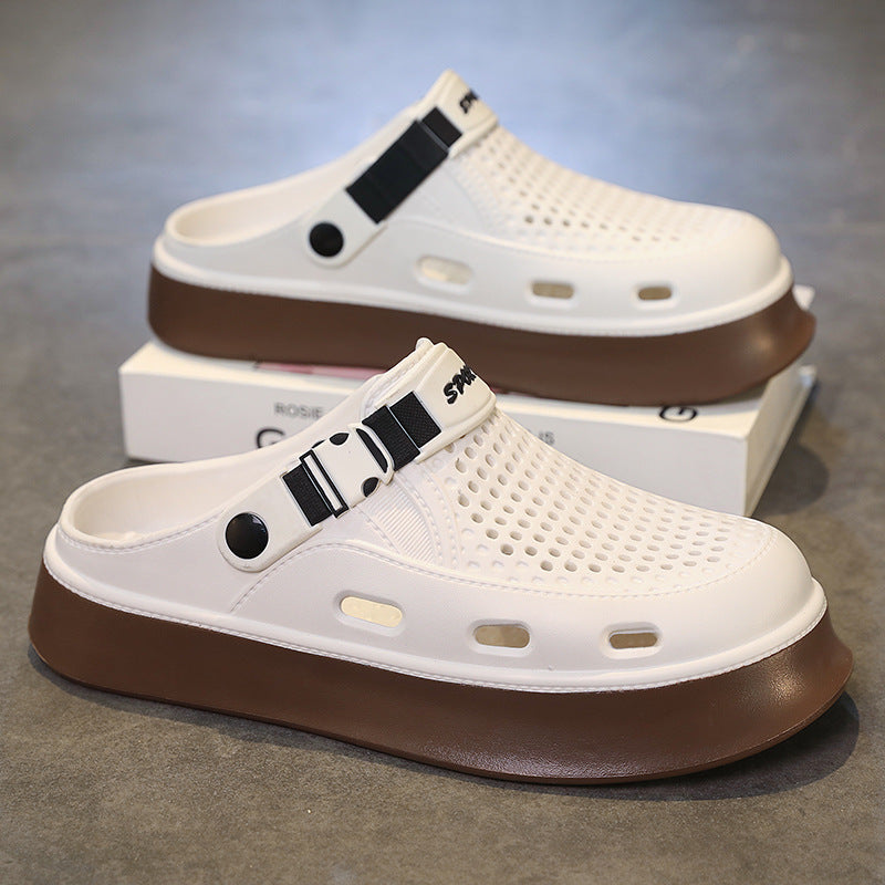 Men’s Color-Blocked Thick-Soled Outdoor Summer Clogs