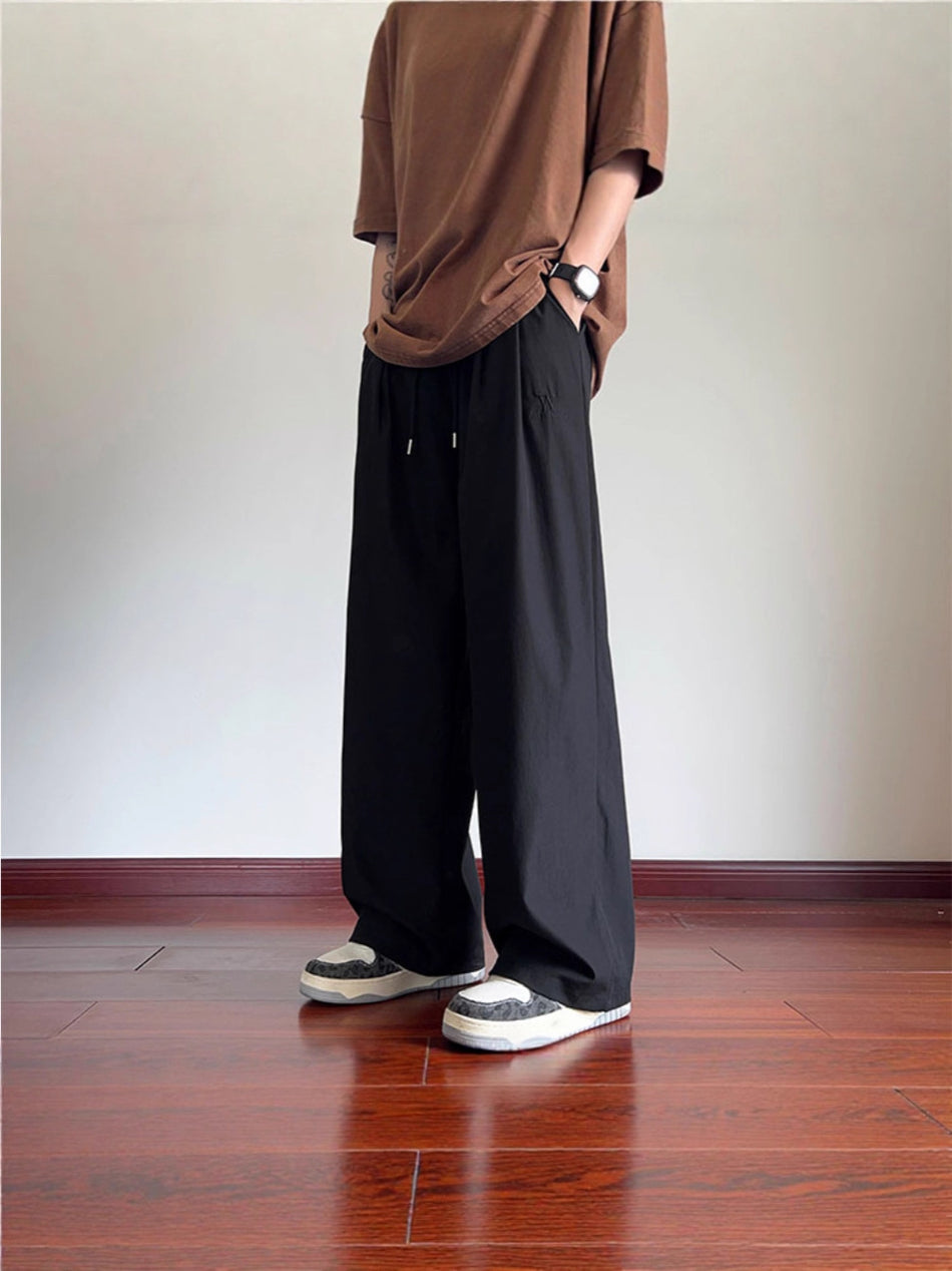 Men's Straight-Leg Ice Silk Quick-Dry Summer Trousers