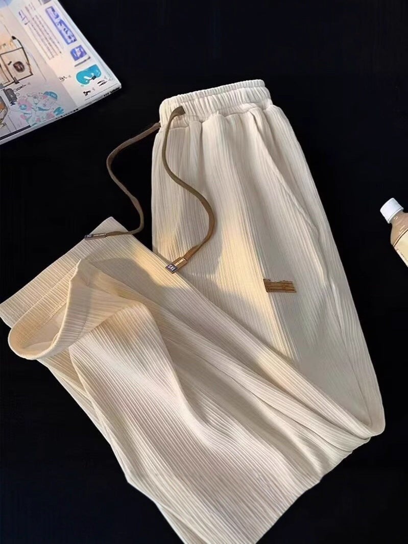 Men's Wide-Leg Ice Silk Draped Summer Trousers