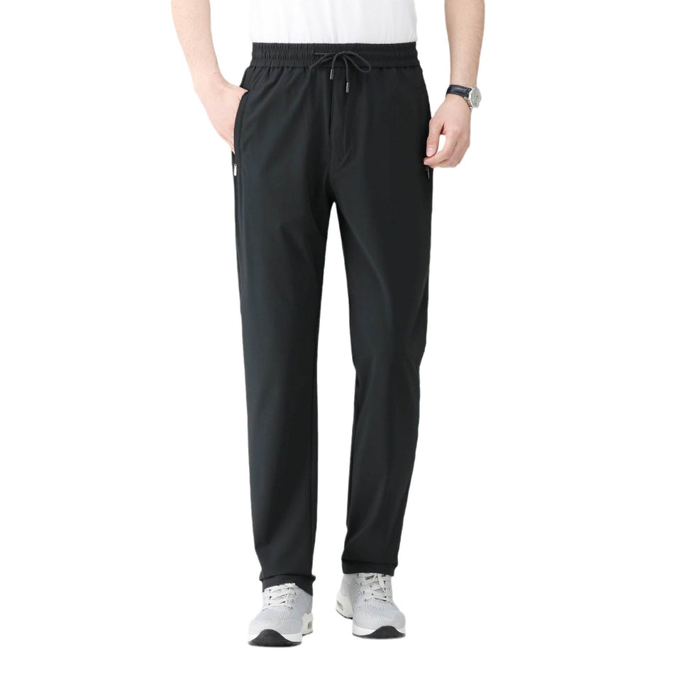 Men's High-Waist Ice Silk Straight-Leg Quick-Dry Trousers
