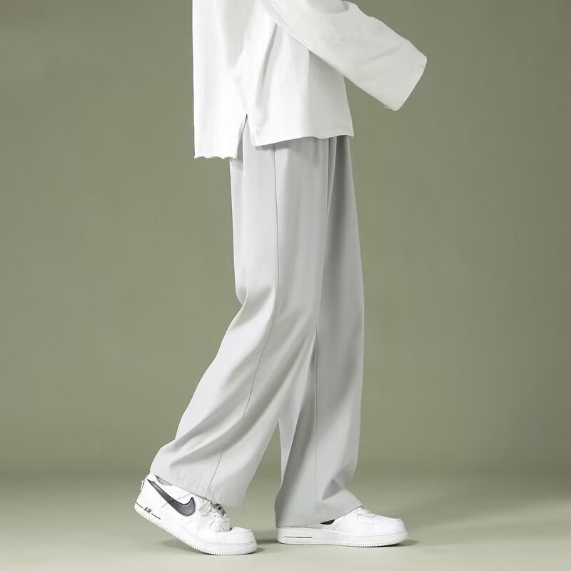 Men's Straight-Leg Ice Silk Breathable Summer Trousers