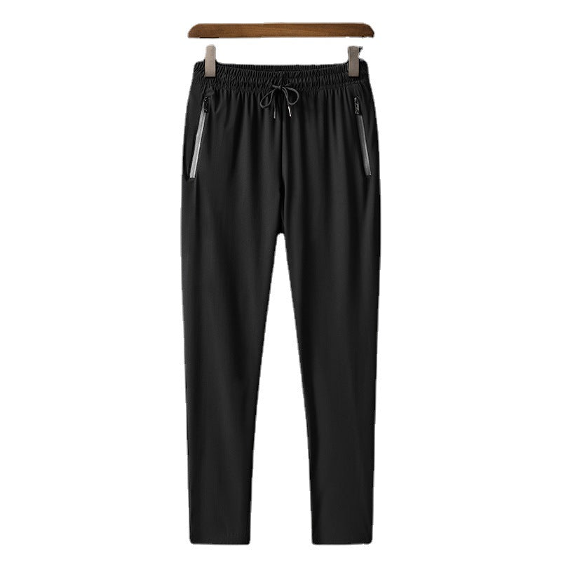 Men’s Straight-Leg Quick-Dry Nylon Ice Silk Sports Pants