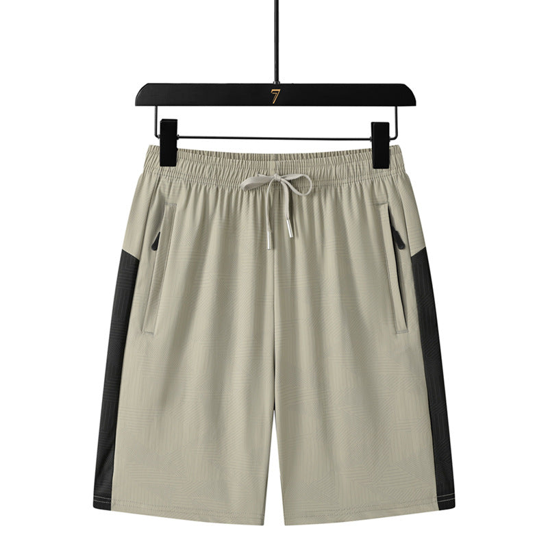 Men’s Premium Striped Ice Silk Quick-Dry Sports Shorts