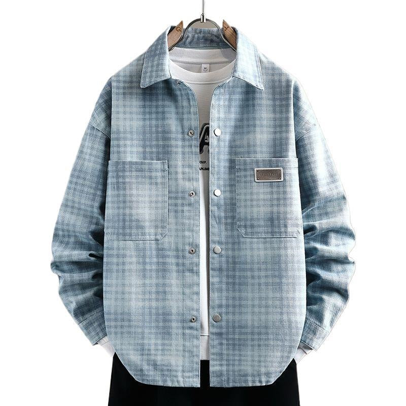 Men's Versatile Plaid Denim Spring Shirt Jacket