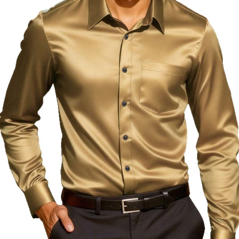 Men's High-Grade Light-Sense Ice Silk Slim Fit Shirt
