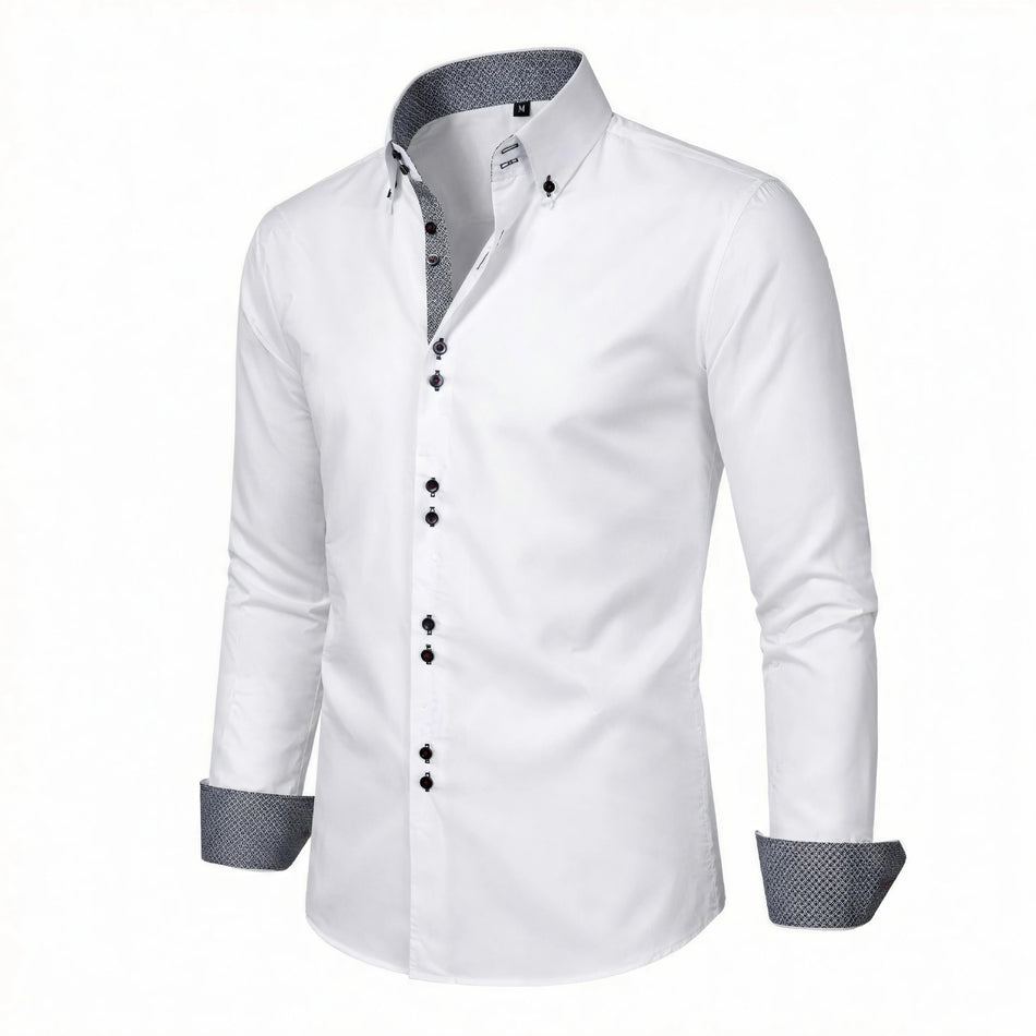 Men's Stretch Non-Iron Double-Sleeved Business Casual Shirt
