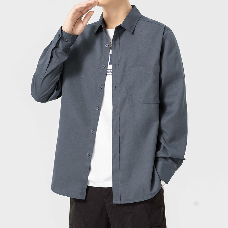 Men's Relaxed Long-Sleeve Cotton Workwear Shirt Jacket